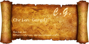 Chrien Gergő névjegykártya